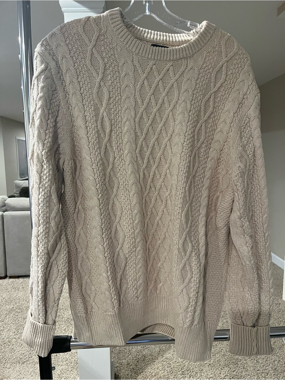 J. Crew Cream Cable-Knit Crewneck fishermans Sweater